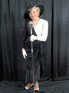 Darlene in 1940s music costume
